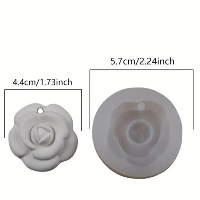 F026MS - Molde de Silicone Camélia com Design de Furo