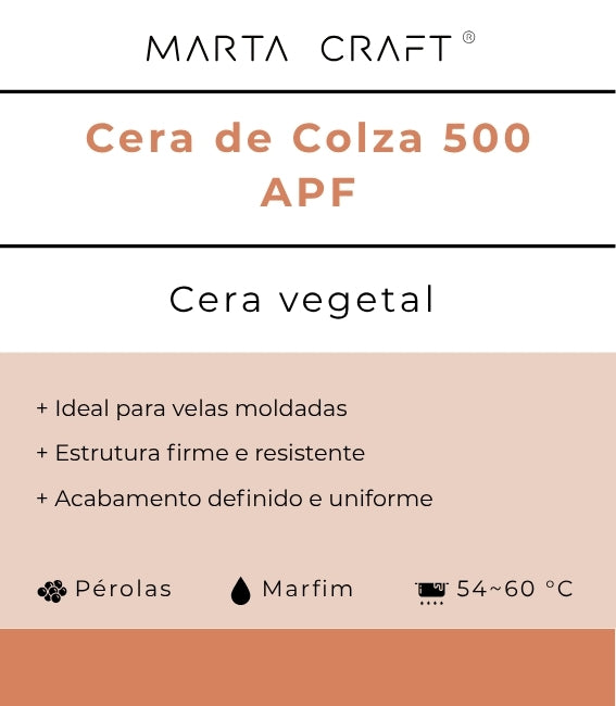 ♡ 11 -Cera de Colza 500 | APF 54-60.ºC | Pérolas🟠 Molde (60–70º)