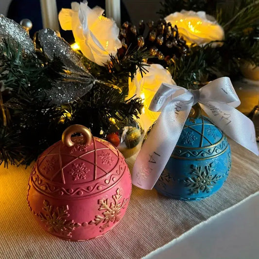 NA113MS - Molde Silicone Pote Velas Flocos de Neve - 2 Peças