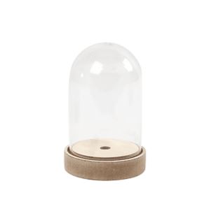 Cúpula/ Redoma/ Campânula Sino Acrilico em suporte de Madeira 18 cm cm, 11 cm
