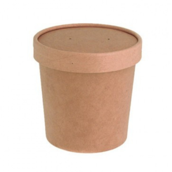 Caixa Taça Gelado Kraft C/ Tampa 240 mL - 5 uni
