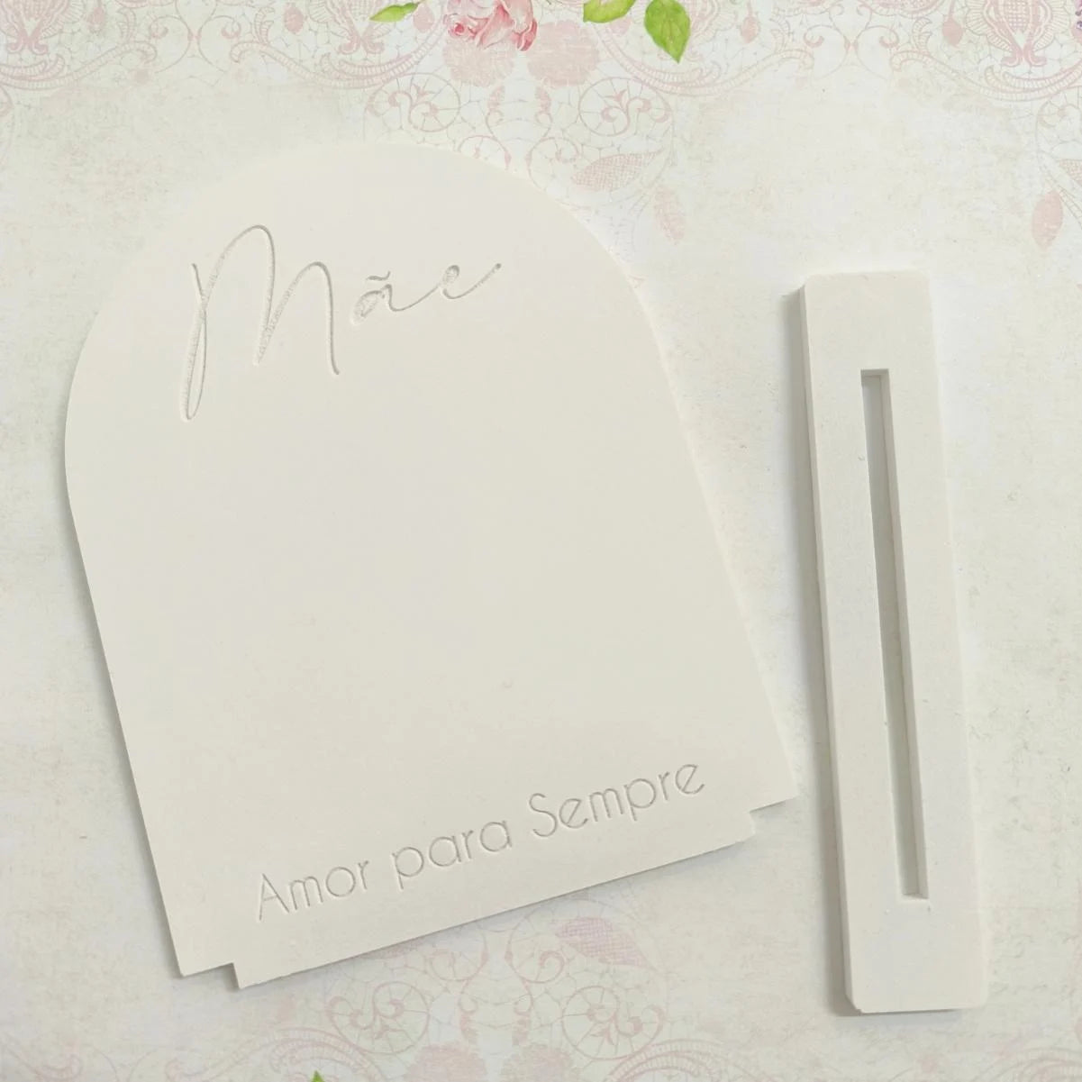 MF100MS- Molde em silicone – Placa com base- Mãe amor para sempre