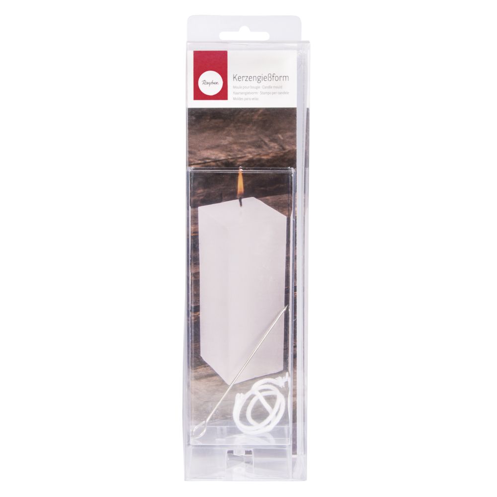 Rayher 3118200 . Molde de vela Pilar quadrado acrílico para fazer velas