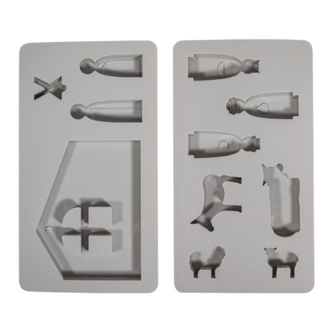 Rayher - Molde de silicone para presépio Molde de 2 partes com 11 formas, caixa
