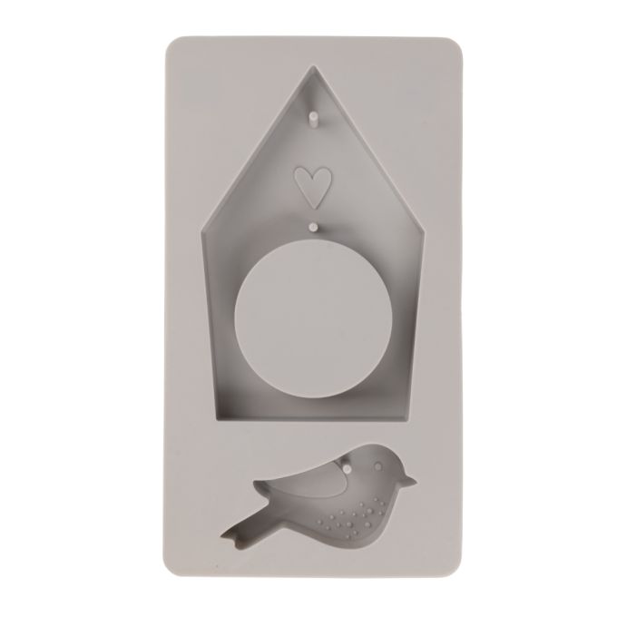 Rayher -Molde de Silicone Casa de Passarinho + Pássaro 14,5x26x2cm, 2 formas, caixa 1 peça