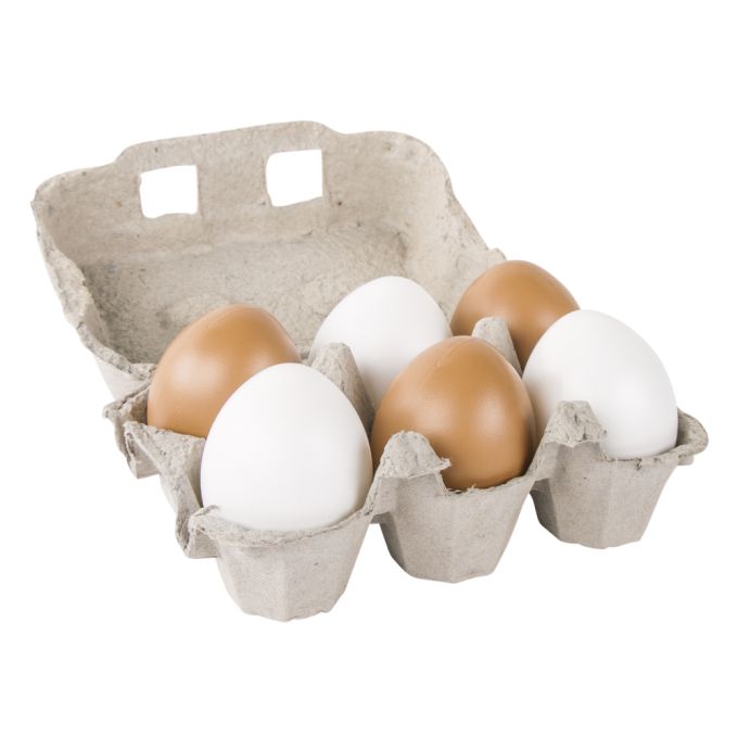 Conjunto de ovos de plástico castanho/branco, 6cm ø RAYHER