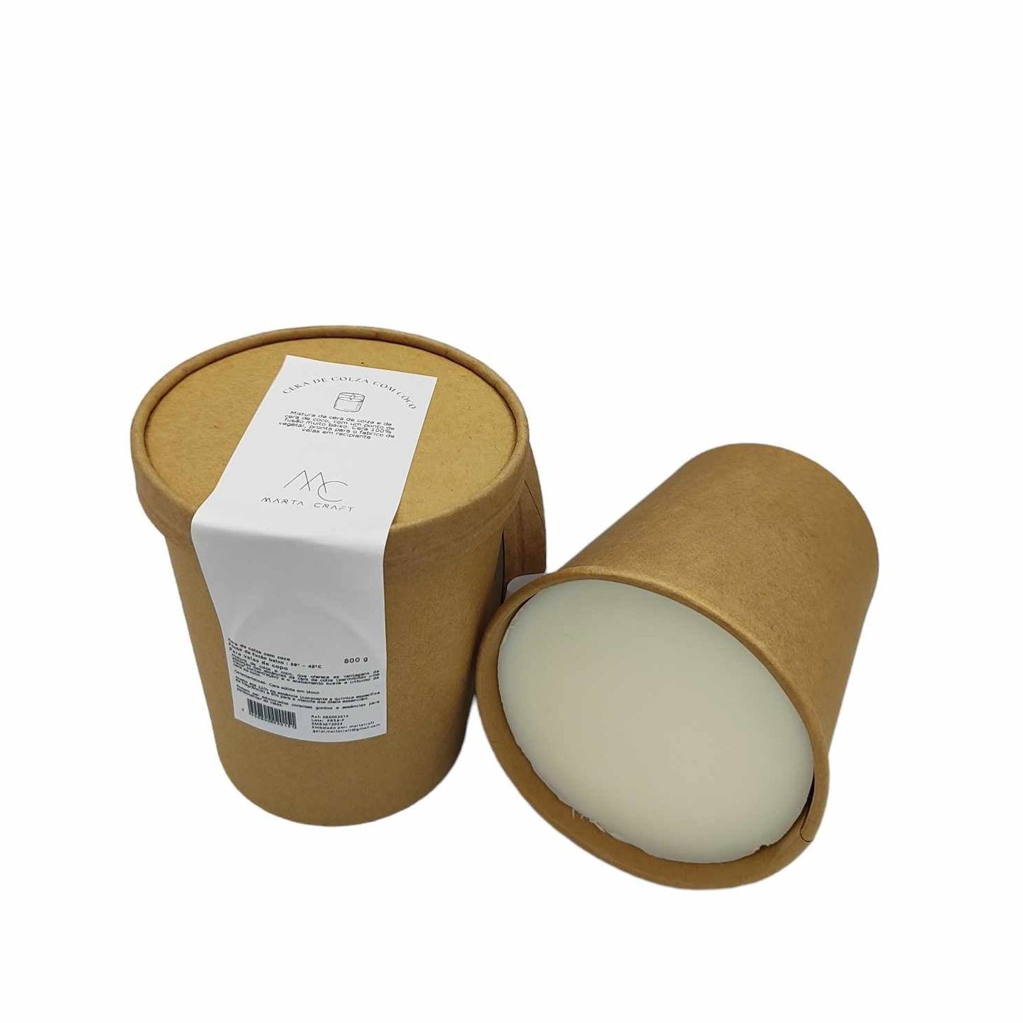 Cera de Colza com Coco (Bloco) - P/ Velas Recipiente - PFMB