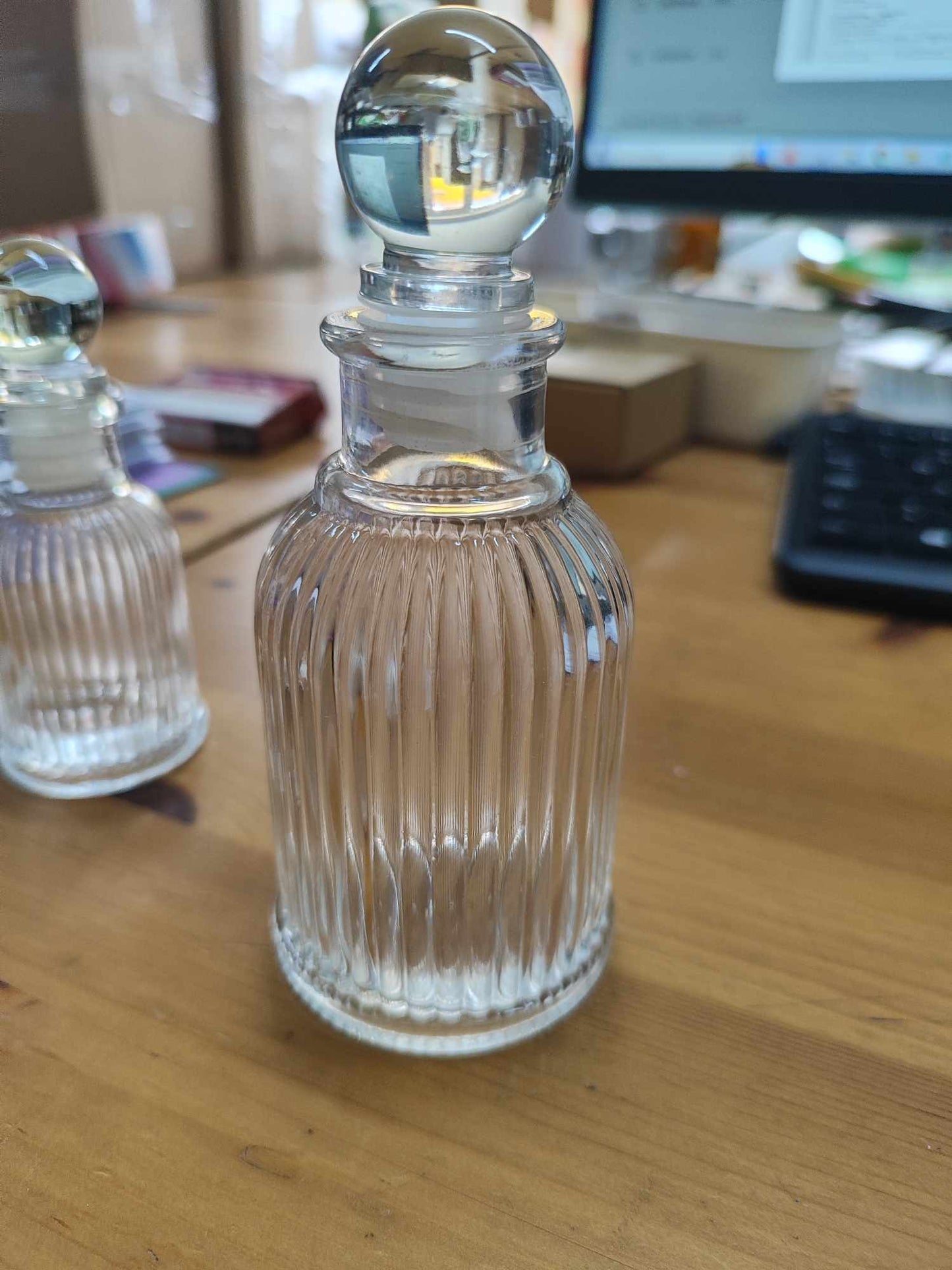 Frasco Vidro Garrafa Francesa Transparente 50mL/100mL + Tampa Vidro Bola