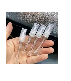 Frasco Vidro Transparente - 5 mL- Set 10 unidades + Tampa Prata/Dourada/Transparente