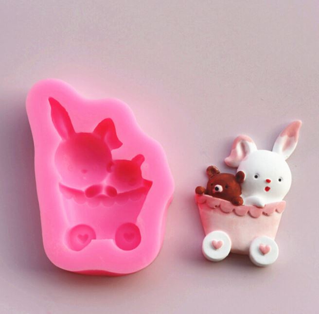 AN028MS - Set Coelhinhos - Molde de Silicone