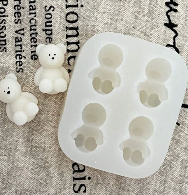 AN060MS- 4 Mini urso - Molde de Silicone