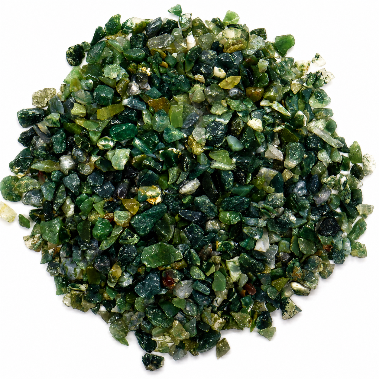Cristais de Ágata Musgo - 100g de Pedra 100% Natural