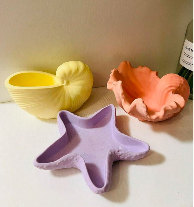 BP025/26/27/28 - Moldes Vasos Oceano Bandeja De Concha