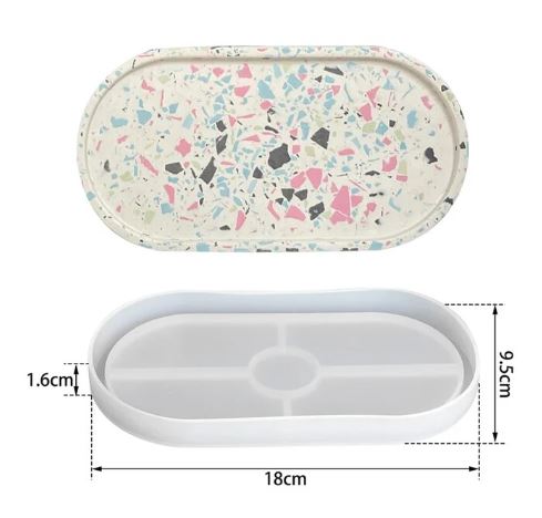 BP050MS - Molde de silicone Epóxi - Base/ Oval Bandeja