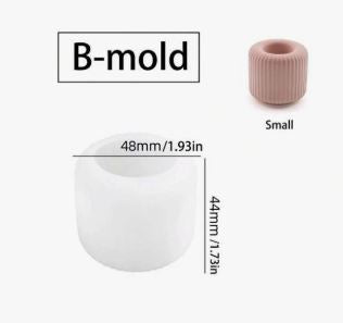 BP053MS - Molde de silicone Castiçal listato/Liso - Grande/Pequeno 1 unidade