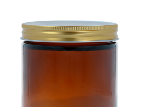 Boião Vidro Âmbar 500 ml | Tampa Opcional (vendida separadamente) ou Sem Tampa