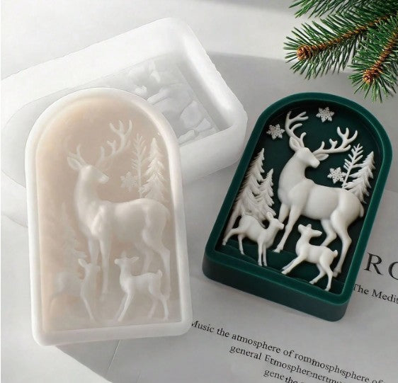 NA017MS - Molde de vela em arco de rena Natal