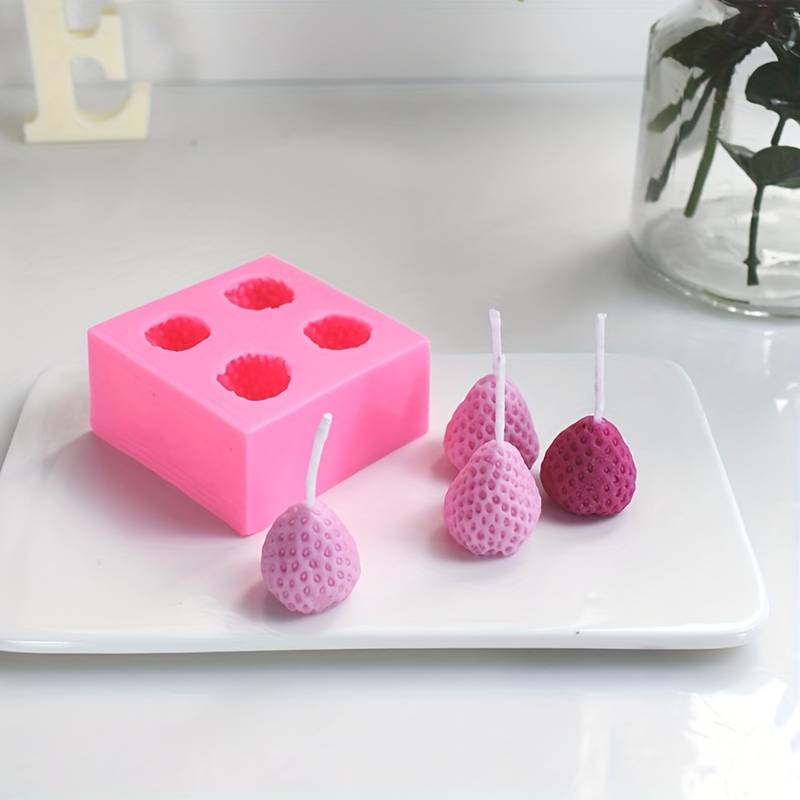 D008MS - Morango 3D Molde Silicone S/M