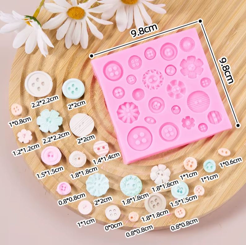 D067MS - Molde em silicone - COSTURA BOTÕES