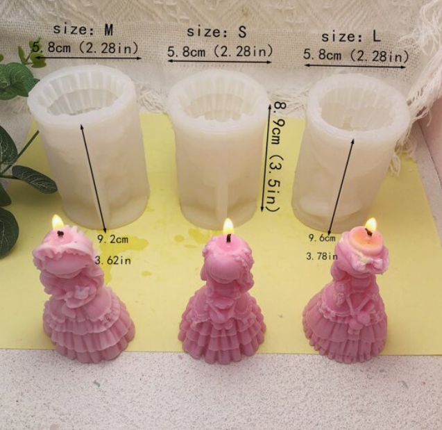 D074MS - Molde de Silicone Menina 3 variantes