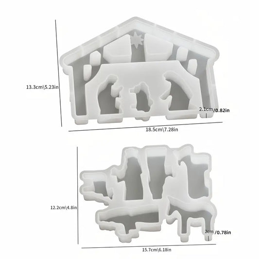 EP115MS - Molde Epoxi 2 Peças Presépio