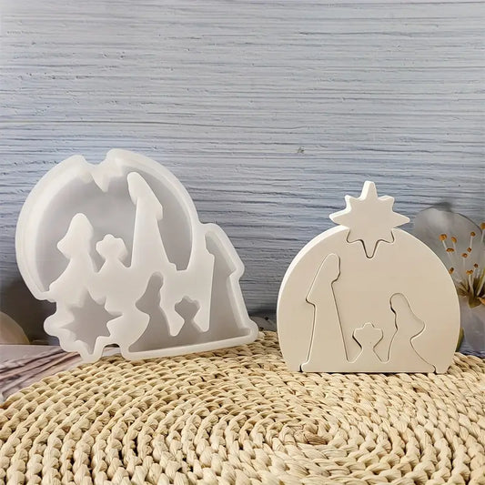 EP116MS - Molde Epoxi Presépio Redondo - Natal