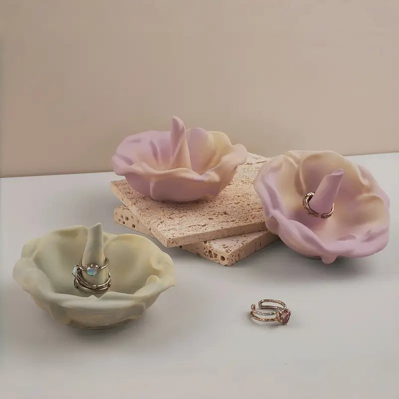 EP119MS - Molde Epoxi Flor de Rosa 3D Suporte de Anel