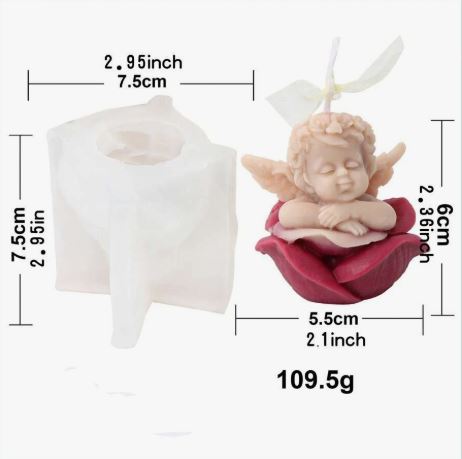 F075MS- Molde Flor Rosa Anjo