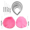 F112MS- Conjunto de 5 Cortadores de Aço Inoxidável para Rosa + 2 Formas de para Fondant = Kit de 7 Peças. (Cópia)