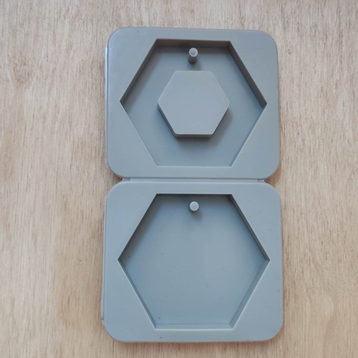 FC001MS - Molde pingente forma geométrica Hexágono- Sachê