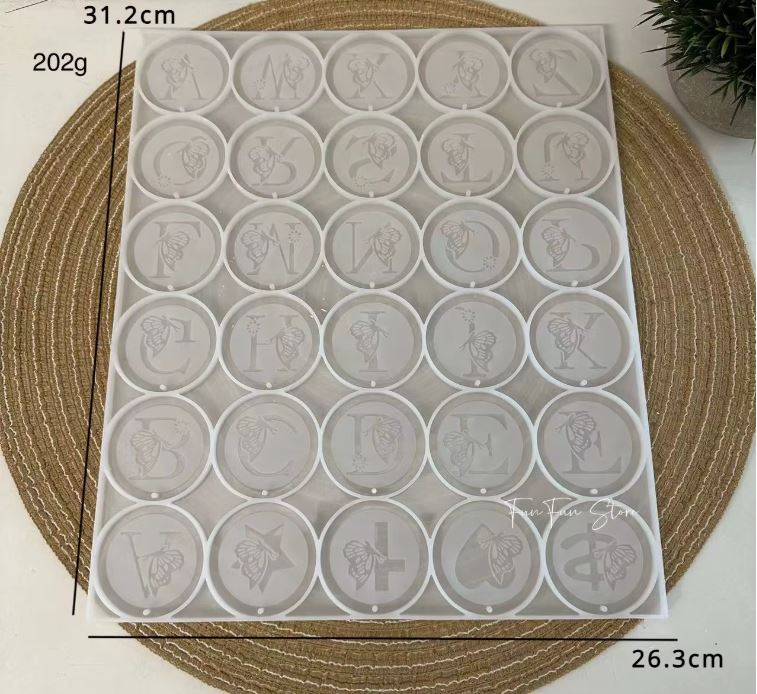 FC113MS -Molde Alfabeto Maiúsculas Letras Pingente Chaveiro Medalha