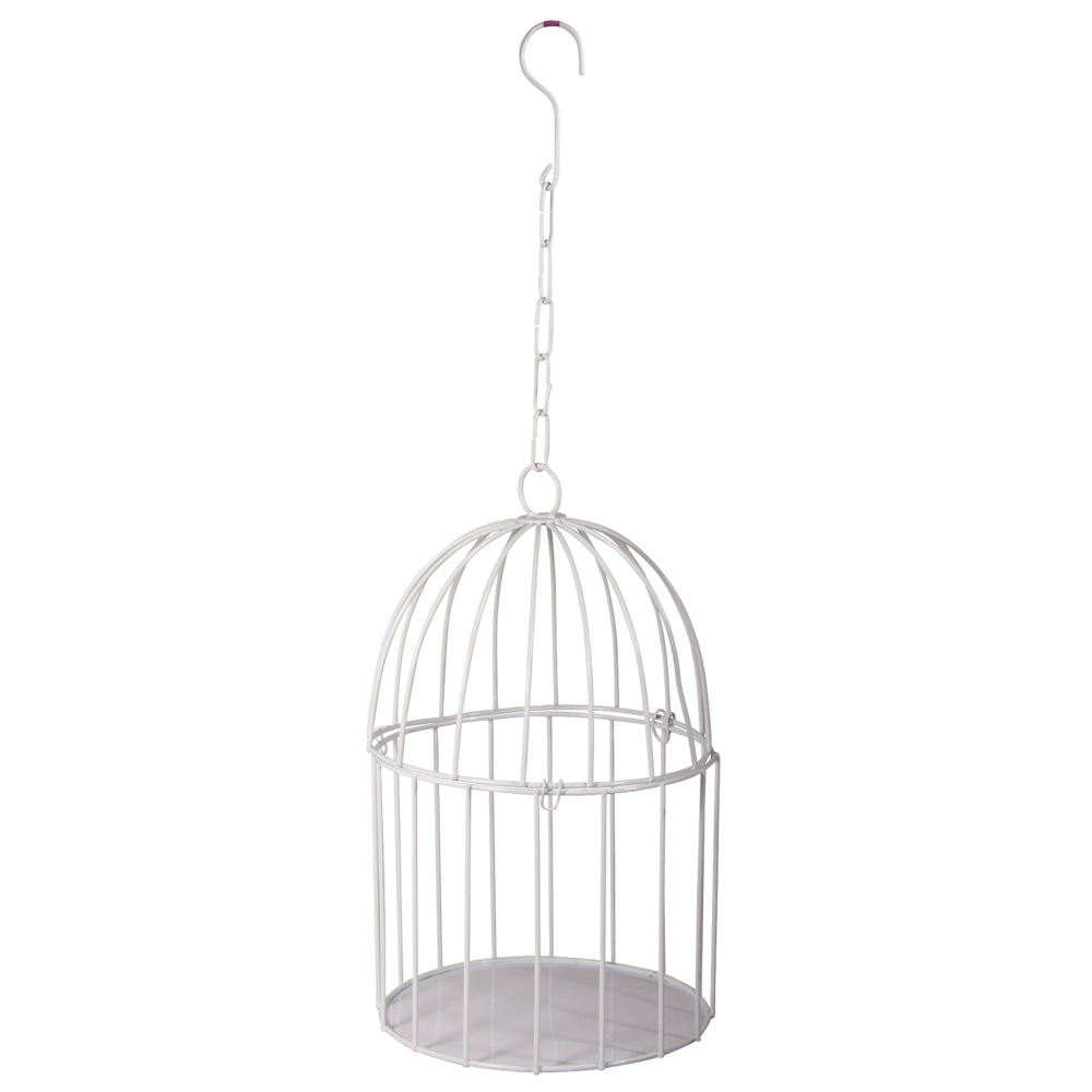 Gaiola de Metal Decorativa ø15cm Branco