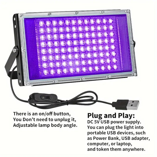 LED UV Luz Negra para Serigrafia c/ USB 144 LEDs