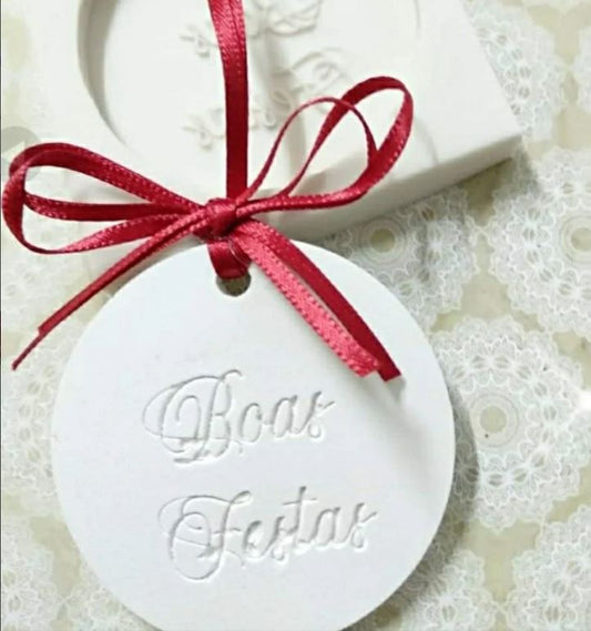 MF022MS - Placa Pingente Molde - BOAS FESTAS