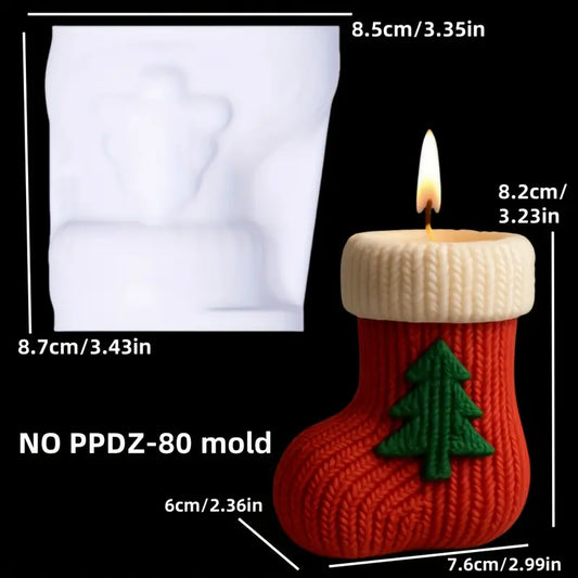 NA110MS - Molde Silicone Vela Meia Natalina