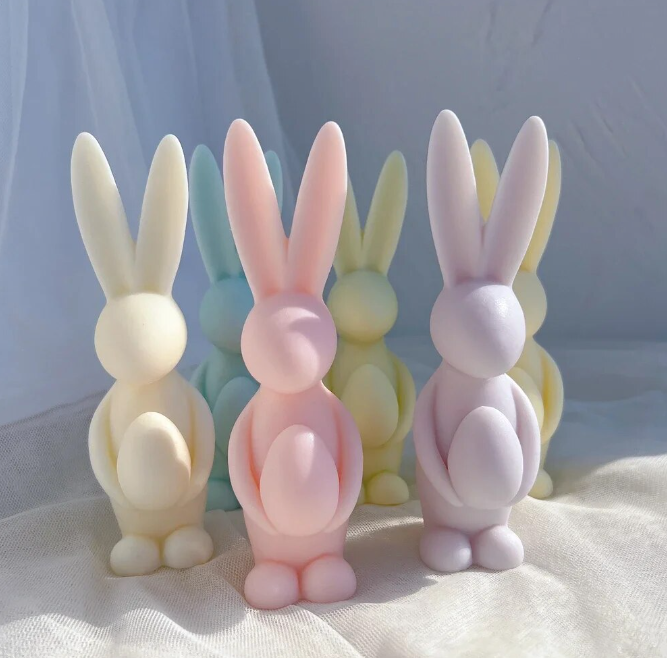 P013MS - Molde de silicone - Coelho da Páscoa Coração|Ovo