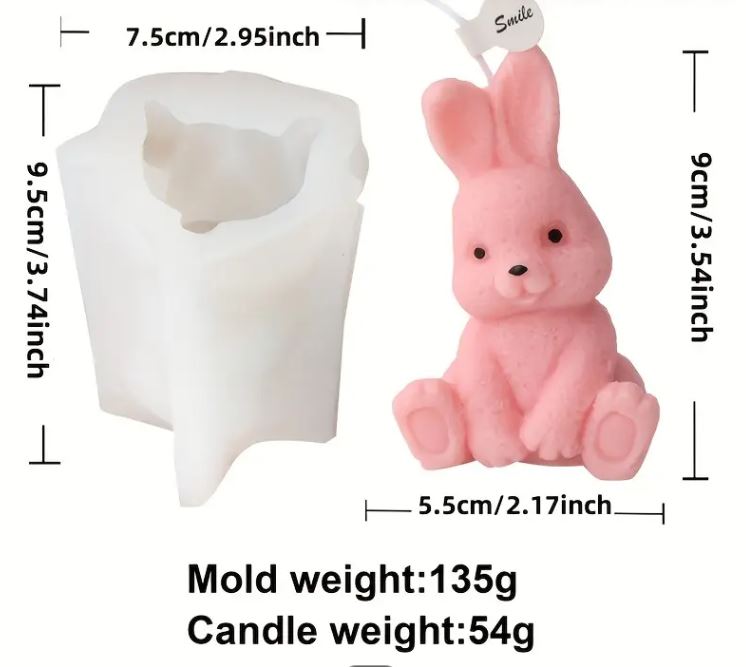 P022MS- Coelho 3D Páscoa - Molde de Silicone