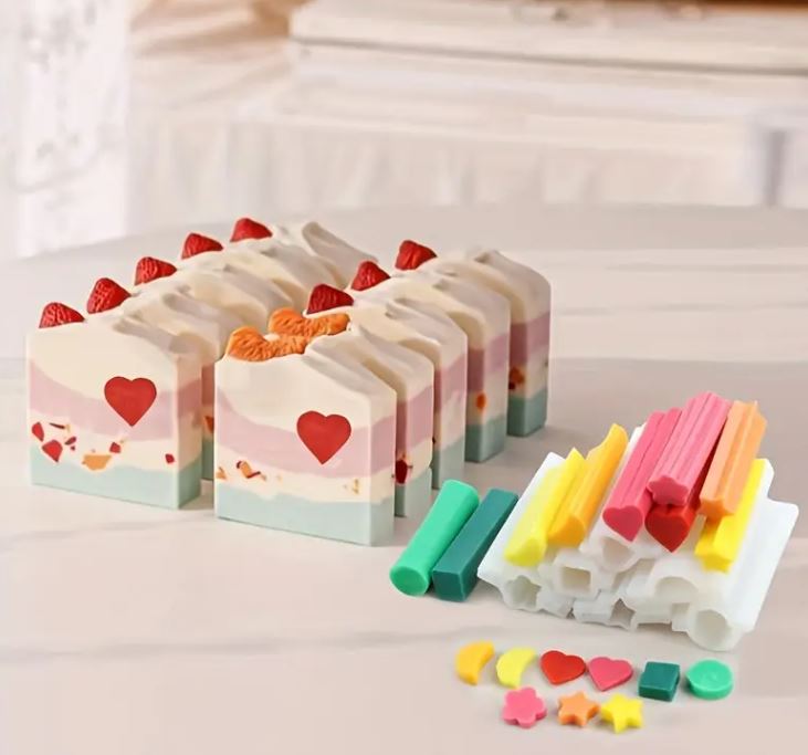 S037MS -Mini Molde de Tubo de Silicone de 12cm para Sabão Artesanal forma coração