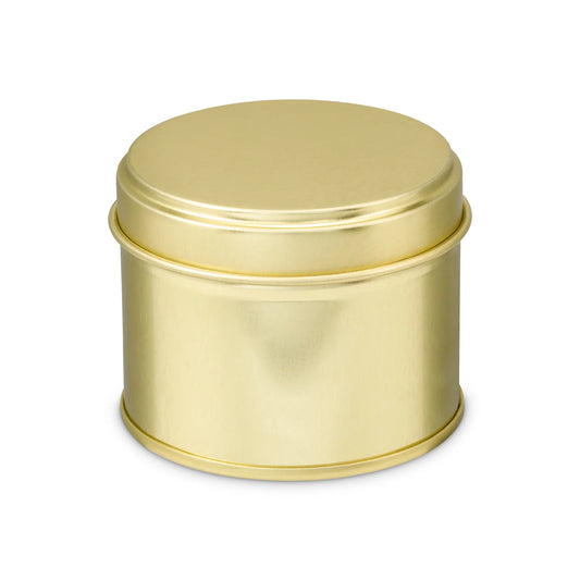 Lata com costura lateral soldada redonda em dourado - 100mL
