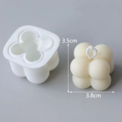 V006MS Molde Velas Forma Cubo - Bolas Pequenas