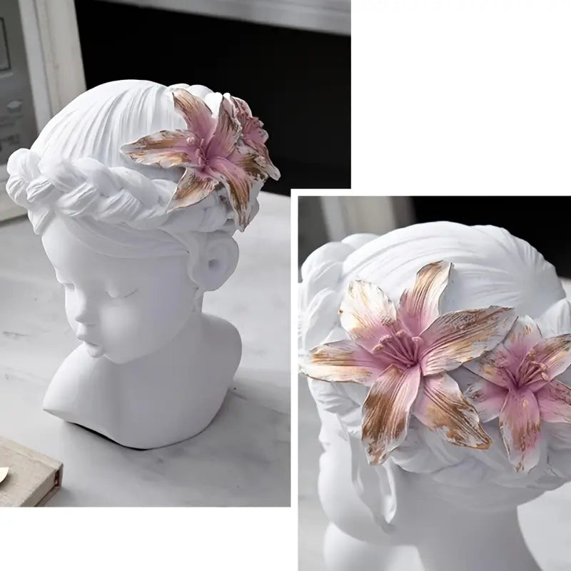 V033MS- Molde Silicone Vela Menina c/ Flor no Cabelo