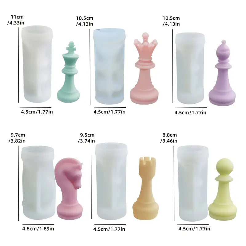 D106MS - Conjunto de 6 peças de xadrez em silicone