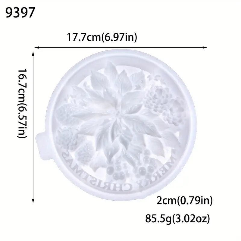 NA122MS- Molde de resina de flor Natal 2D parede