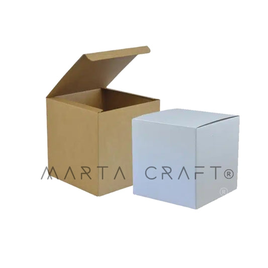 Caixa Cartão micro c/Tampa Fixa/Conjunto de 10/Kraft e Branca