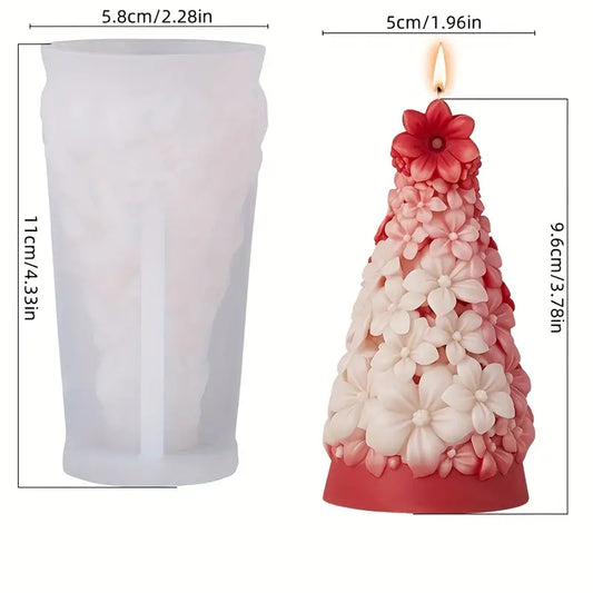 NA093MS - Molde Árvore Natal 3D flores