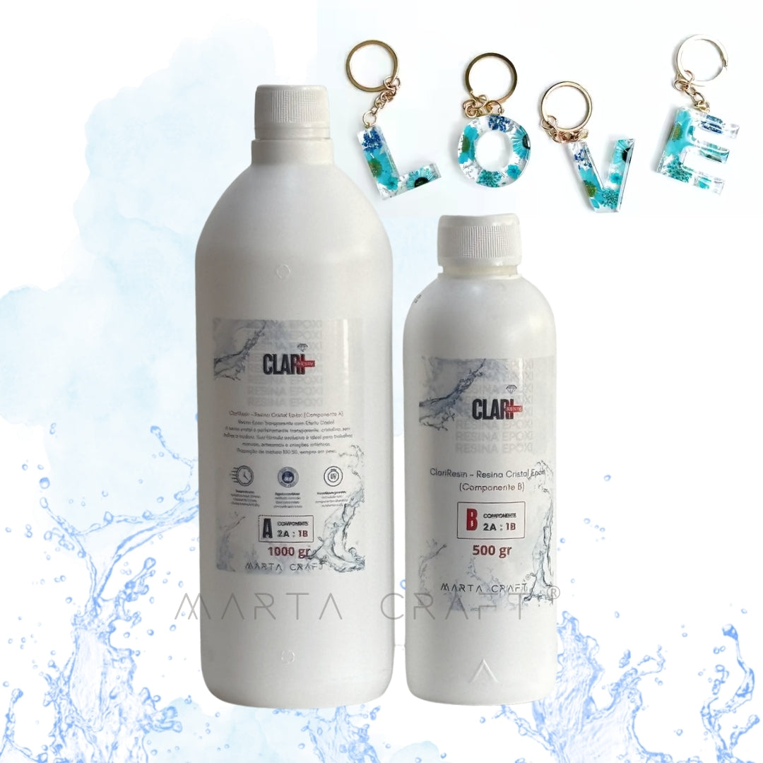 CLARIRESIN CRYSTAL – Resina Epóxi Transparente com Efeito Cristal - 1.5 Kg / 750 gr / 500 gr