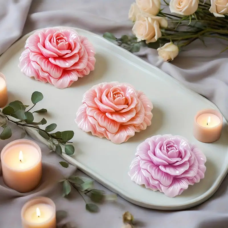 F104MS- Molde de Silicone Rosa Romântica 3D