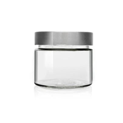 Boião Vidro - Frasco DELUXE Vidro 106ML/ 212ML/314ML + Tampa Alta Prateada