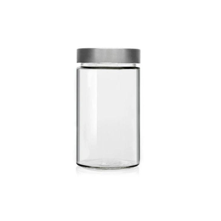 Boião Vidro - Frasco DELUXE Vidro 106ML/ 212ML/314ML + Tampa Alta Prateada