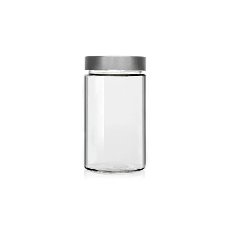 Boião Vidro - Frasco DELUXE Vidro 106ML/ 212ML/314ML + Tampa Alta Prateada